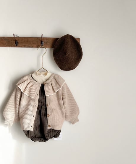 即納ruffle collar  knit cardigan