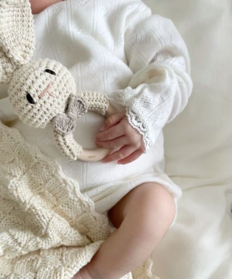即納crochet animal rattle