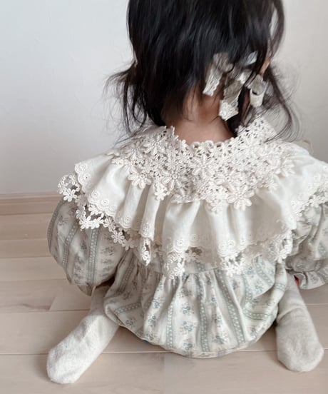 即納double lace flower  collar