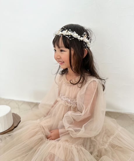即納perl flower head dress