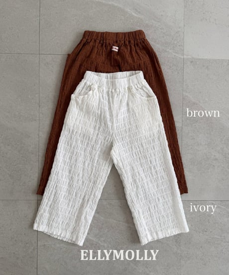 予約Elly Molly Popcorn wide pants