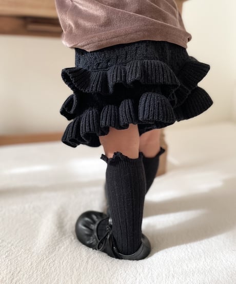 即納 knit frill pants