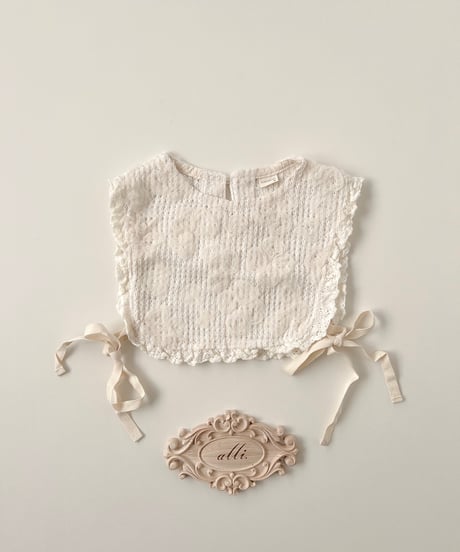 即納  embroidery flower vest