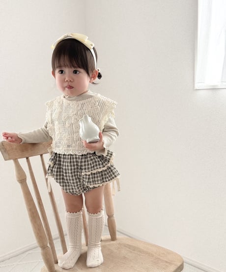 即納  embroidery flower vest