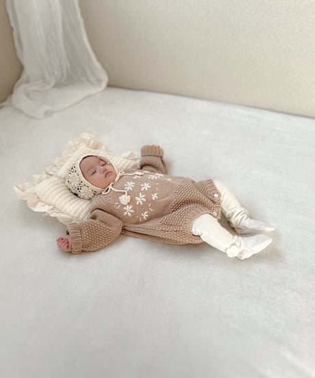 即納Flower knit suit