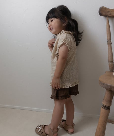 予約mimi market Line frill sleeveless top