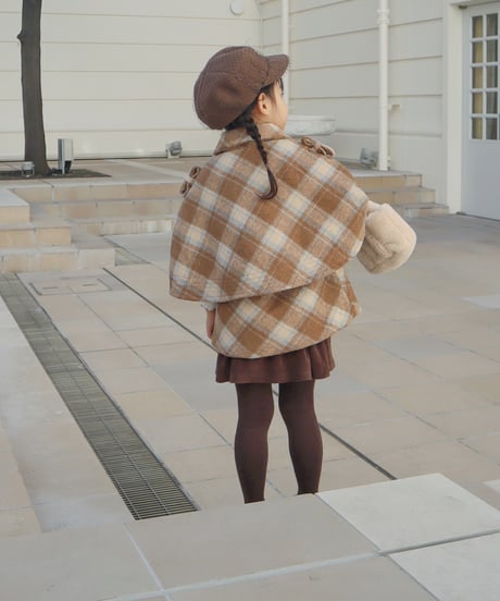 即納Classic check cape coat