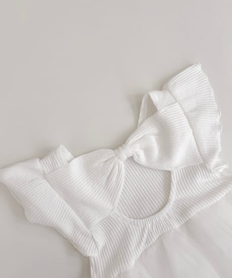 即納  back ribbon tull suit