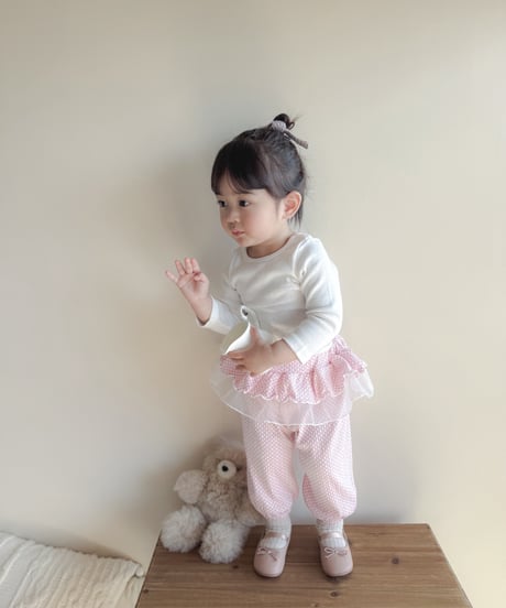 即納 milkbalm frill check pant