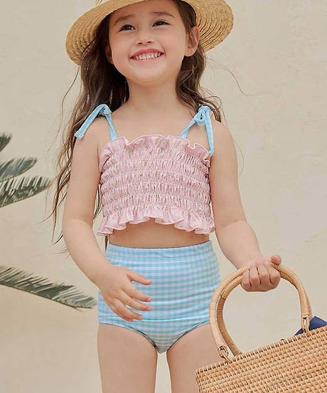 一部即納 melikey Lily check swim set