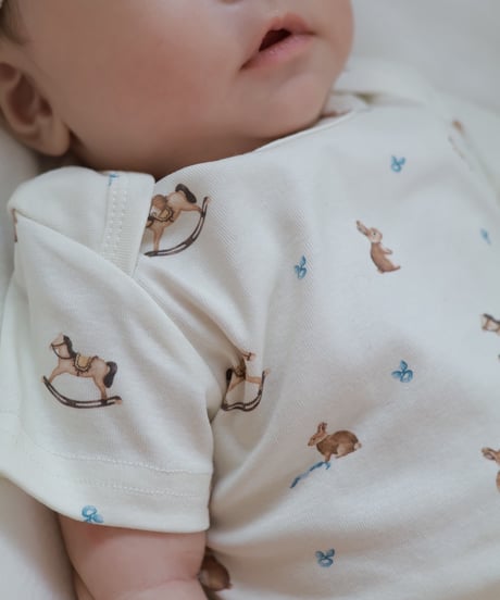 即納 Bunny & Rocking Horse Bodysuit