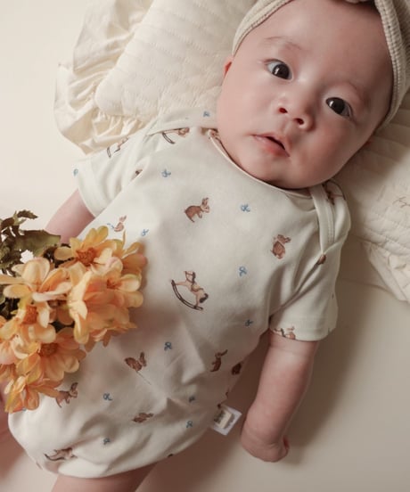 即納 Bunny & Rocking Horse Bodysuit