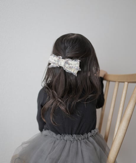 即納Tweed Elegance Bow Clip