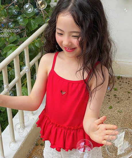 予約ninibello Join heart punching Sleeveless Top