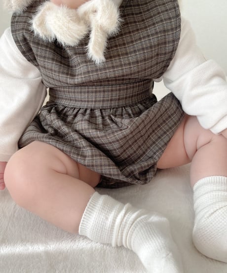 即納antique plaid salopette