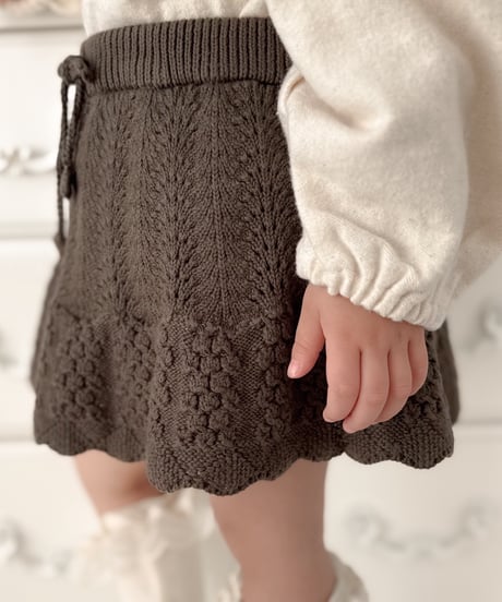 即納Girly knit flared skirt