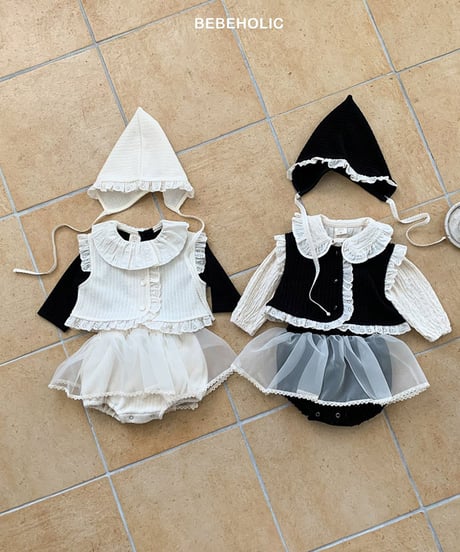 即納 Lace-frill vest