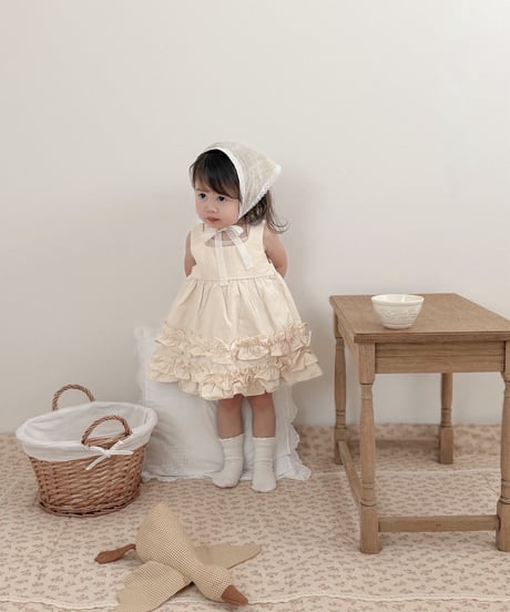即納 monbebe Mono frill one piece (ママとお揃い)