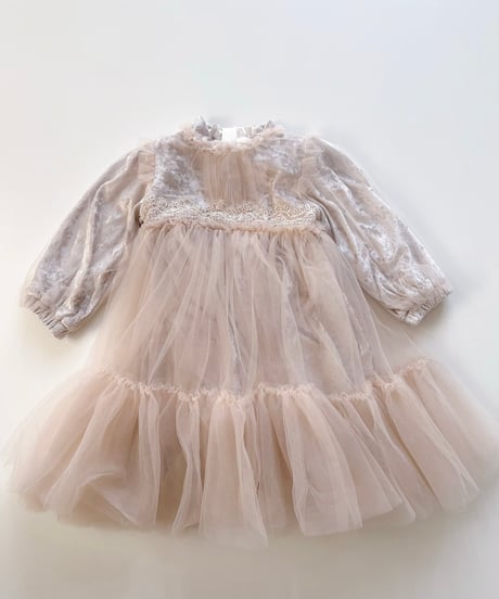即納Velour x Tulle Winter Dress