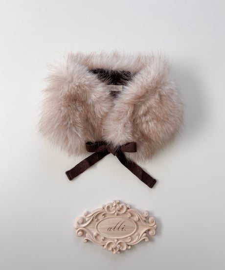 即納marble fur collar