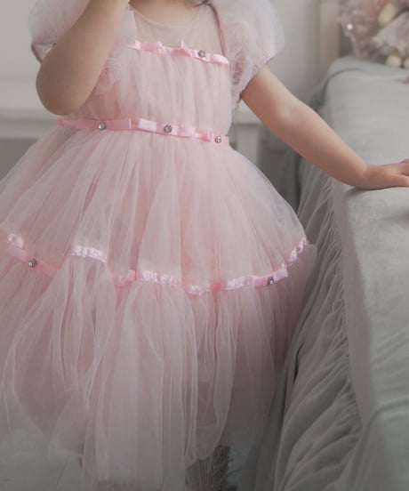 即納Ribbon Bijou Tulle Dress