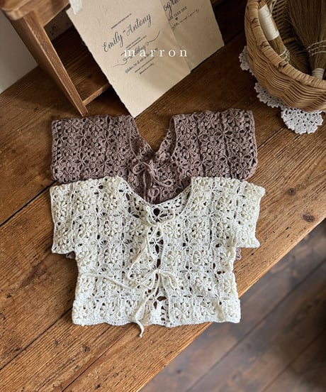 即納Handmade knit vest