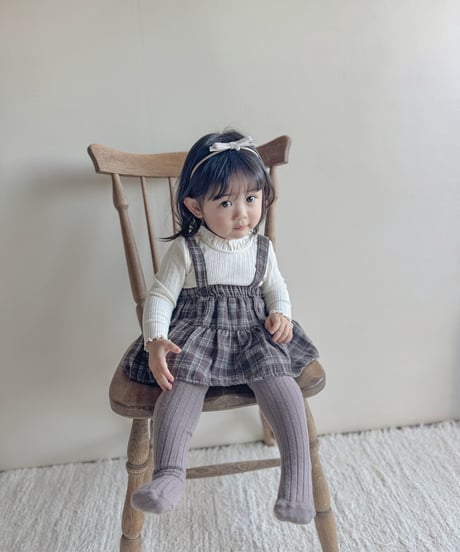 即納　Back ribbon stand collar Tee