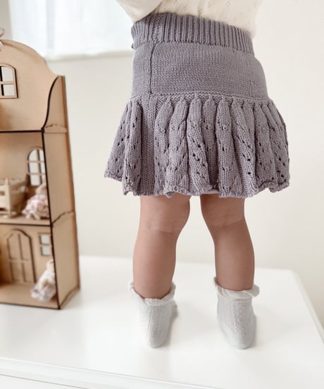 即納pon pon  ribbon knit skirt