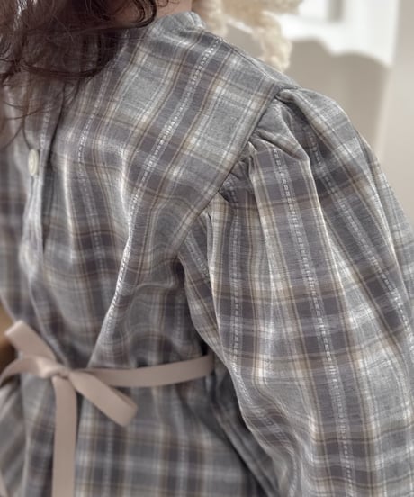 即納 Anne shirley Autumn Plaid Ribbon Blouse set