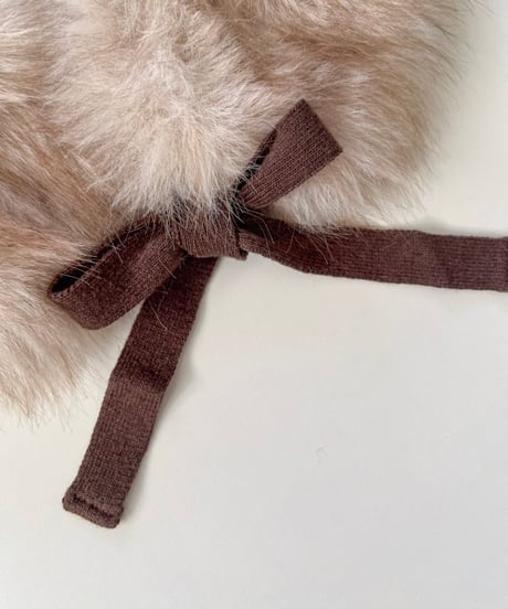 即納marble fur collar