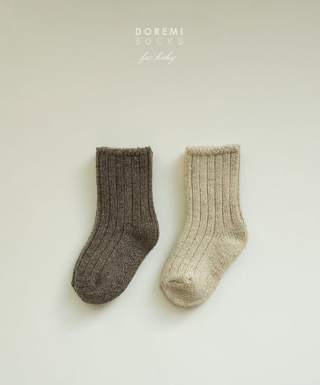 即納Doremi Ribbed Wool socks set