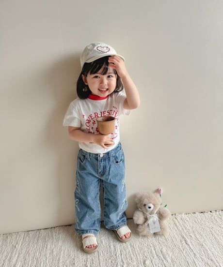 即納ribbon wide denim