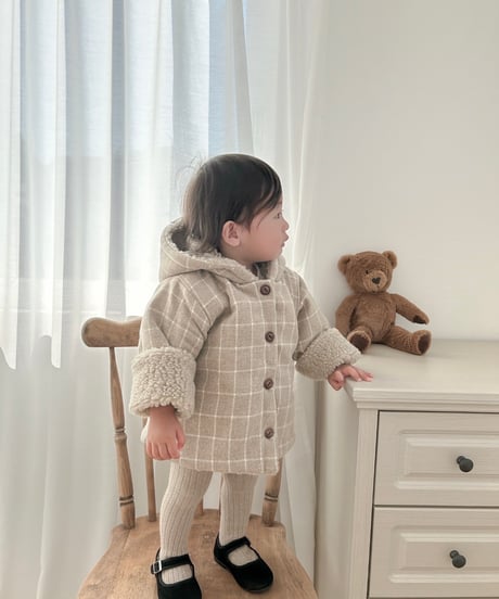 即納 mimi market Check Dumbled hoody
