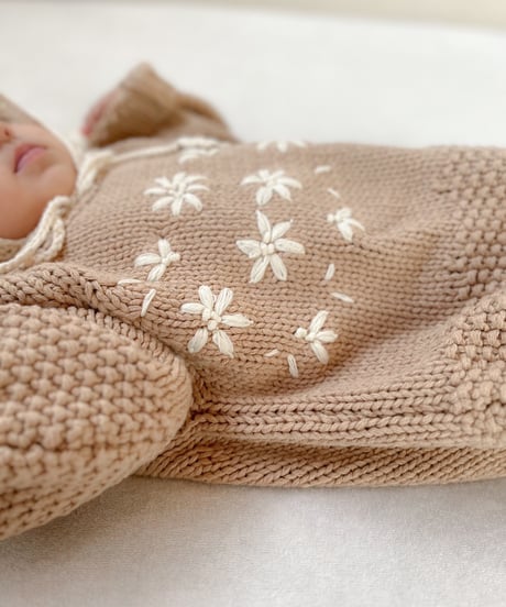 即納Flower knit suit