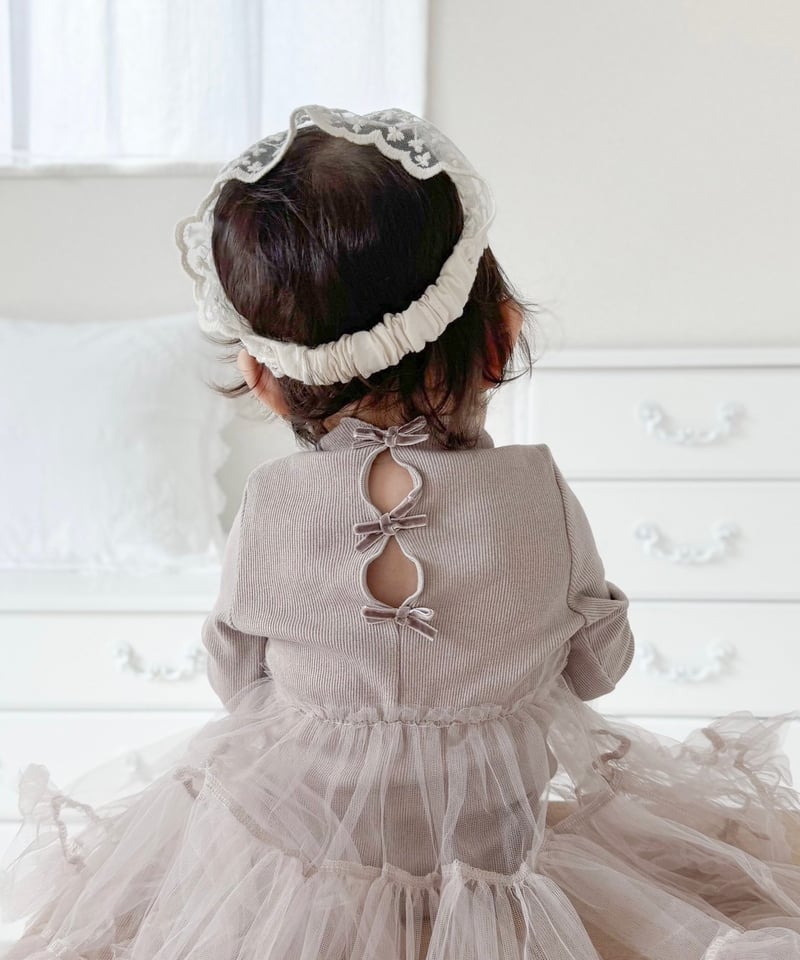 即納monbebe tulle ribbon rompers | alli.