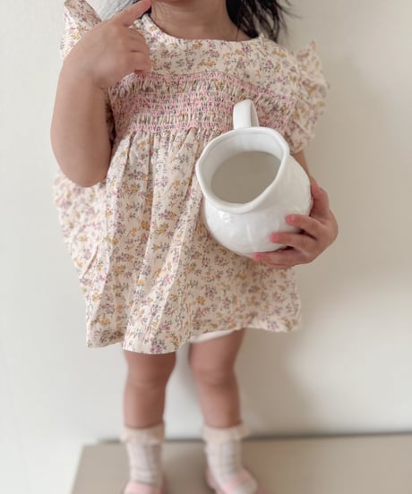 即納shirring frill blouse