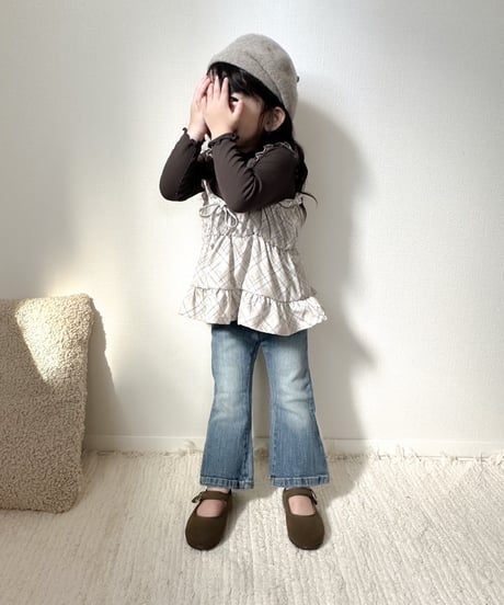 即納Brush boots cut denim