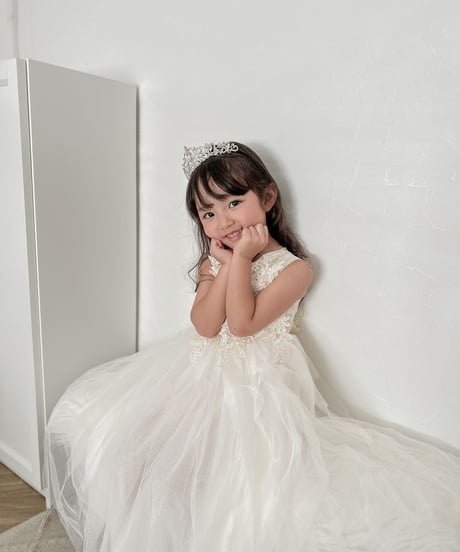 即納flower  motif tulle dress