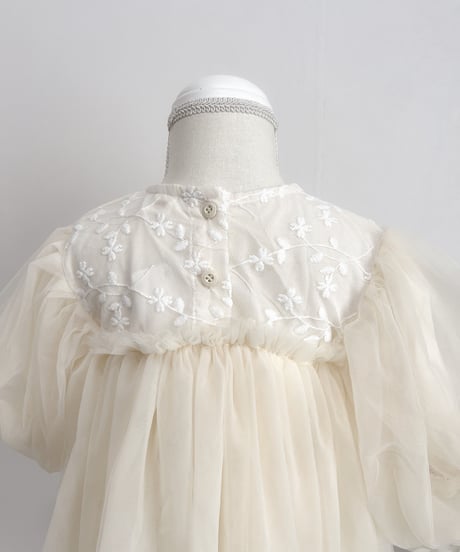 即納balloon sleeve tulle dress