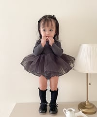 即納volume tulle rompers