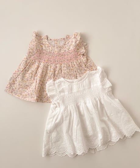 即納shirring frill blouse