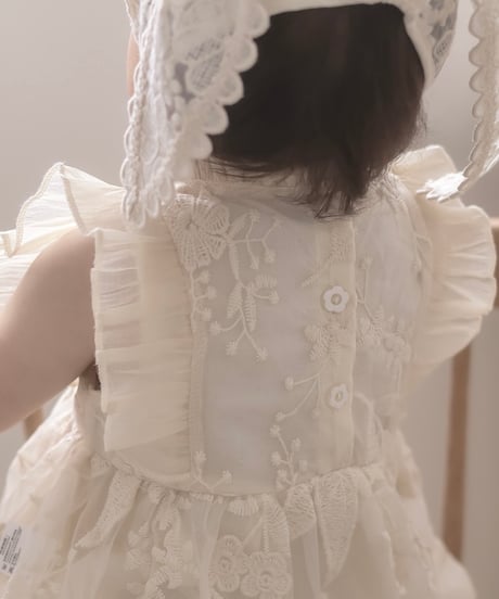 即納Embroidered Lace Rompers