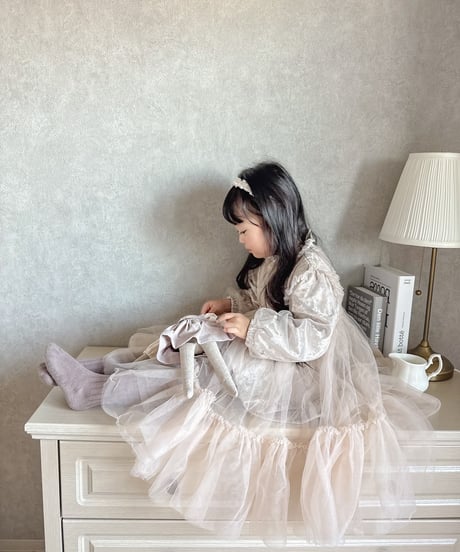 即納Velour x Tulle Winter Dress