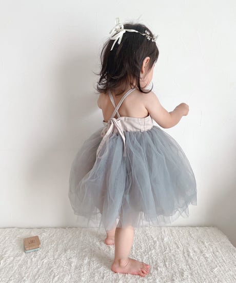 即納simple tulle one-piece