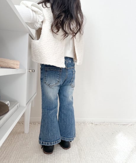 即納Brush boots cut denim