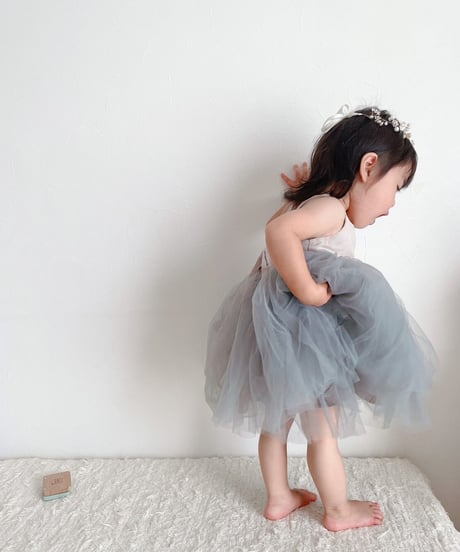 即納simple tulle one-piece