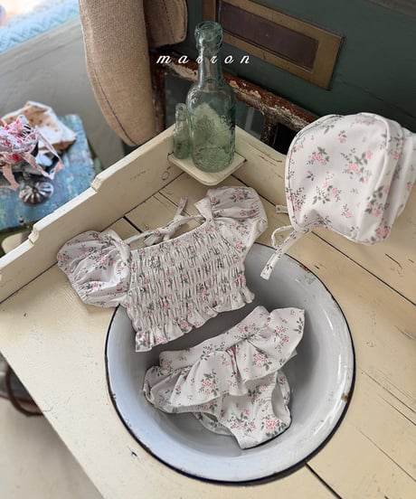 一部即納 marron Flower swimming suit