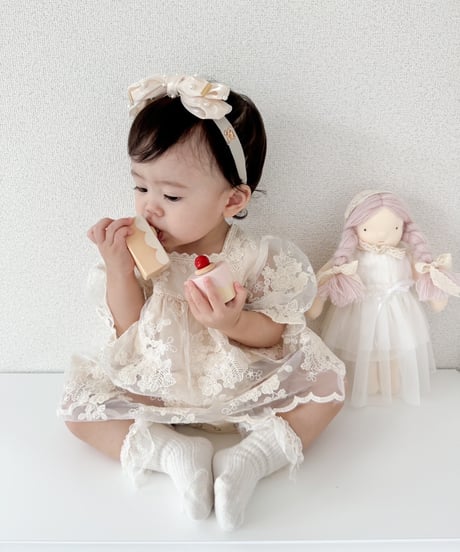 即納 Pearl ribbon hair band