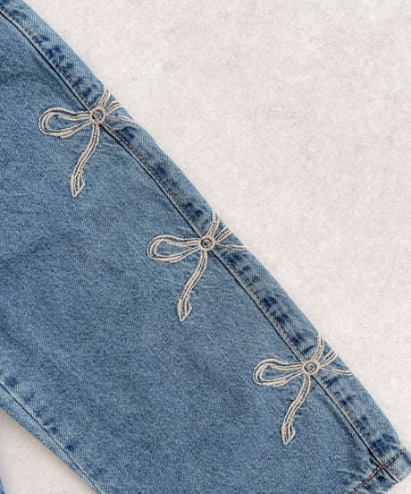即納ribbon wide denim