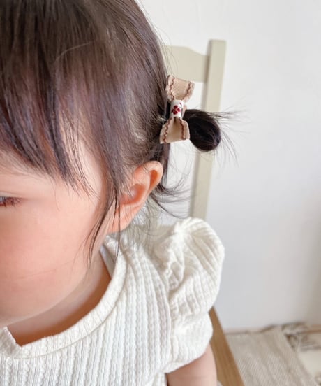 即納retro ribbon hair tie set